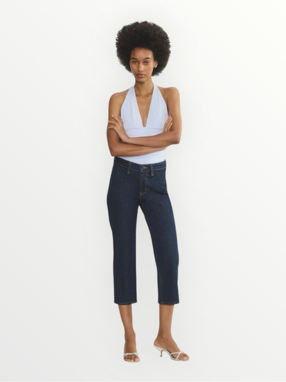 Wilfred Liliana Dark Blue Denim Capri Size 26